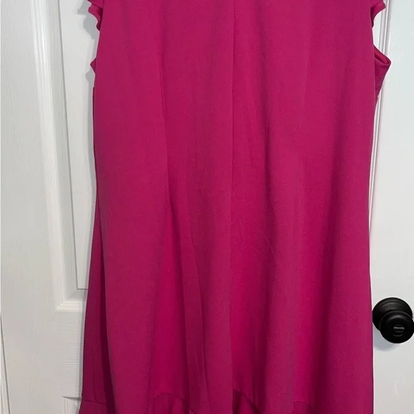Lane Bryant Vibrant Pink Ruffle Mini Dress Sz 18 - Picture 8 of 9